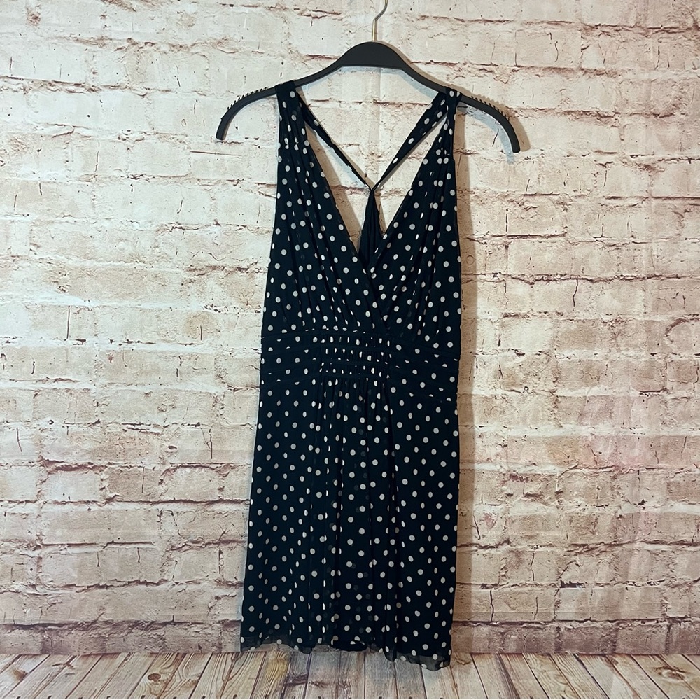 INC International Concepts black polka white dot cami dress size XL